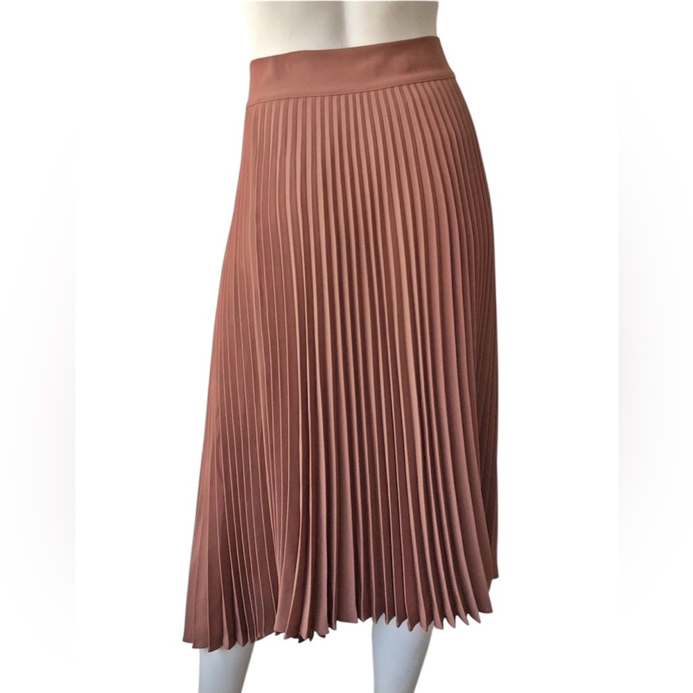 Vince Vintage Rose Drape Asymetric Pleated Skirt New Size 2 - Picture 7 of 9